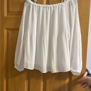 Michael Kors Cream Pleated Top